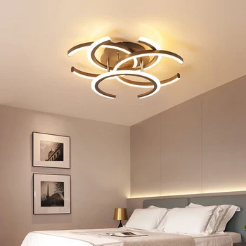 

New Modern LED Ceiling Lights Brown Aluminum Acrylic Ceiling Lamp for living room bedroom lamparas de techo colgante moderna