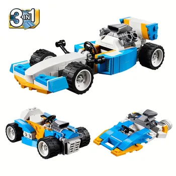 

Decool 3 In 1 109Pcs City Creator Thunder Racing Car Building Block Toys Construction Gift For Children Technic 31072