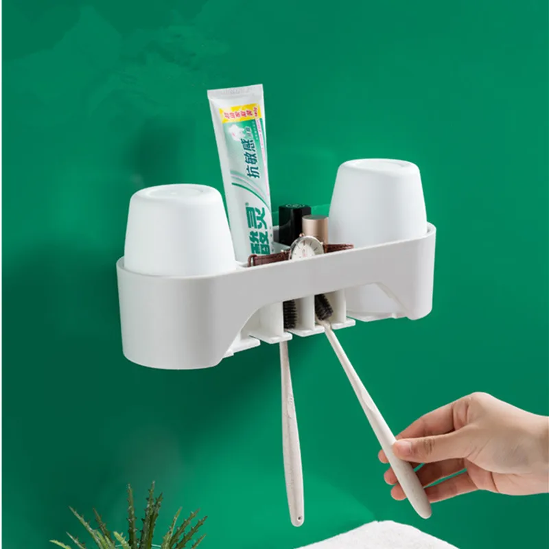 Multifunctional Toothbrush Holder Bathroom Storage Toothpaste Toothbrush Storage Rack Bathroom Accessories 4 Colors