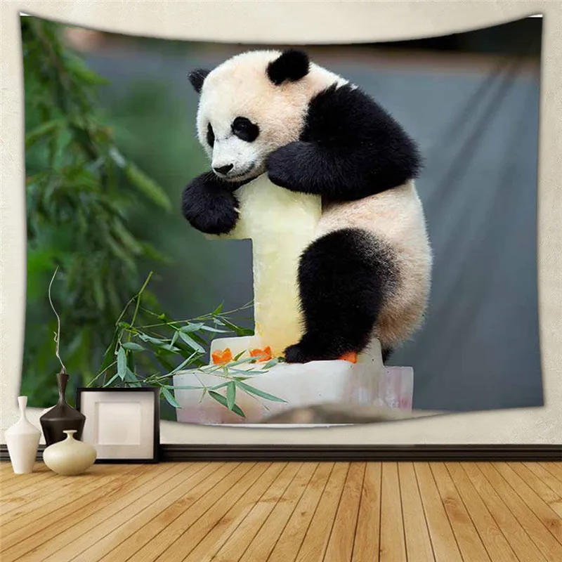 Meng Pet Panda гобелен с героями мультфильмов черно-белое настенное украшение для дома 150x200 Высокое качество полиэстер@ D