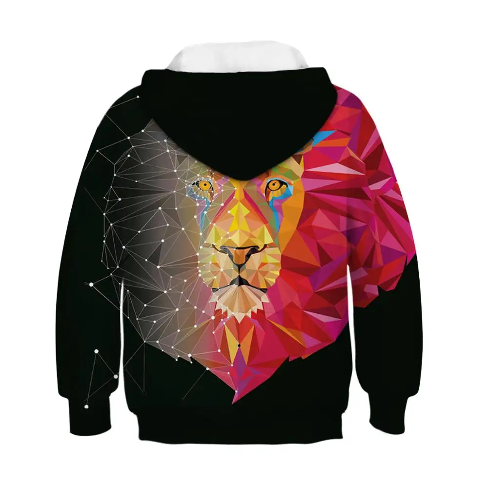 Star Lion Girls Hoodies Hooded Leisure Kids Jacket 3D Digital Printing Kids Sweatshirt Spring Autumn Boy Clothes