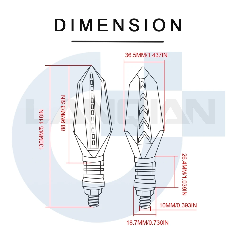 For KTM Yamaha Kawasaki Honda Suzuki Motorcycle Turn Signals Universal LED Signals Arrow Blinker Indicator Light Accessories