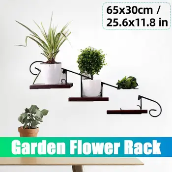 

3-Tier Staircase Style Floating Plant Stand Iron Art Dispaly Shelf Garden Flower Rack Home Storage Living Room Decorative Shelf