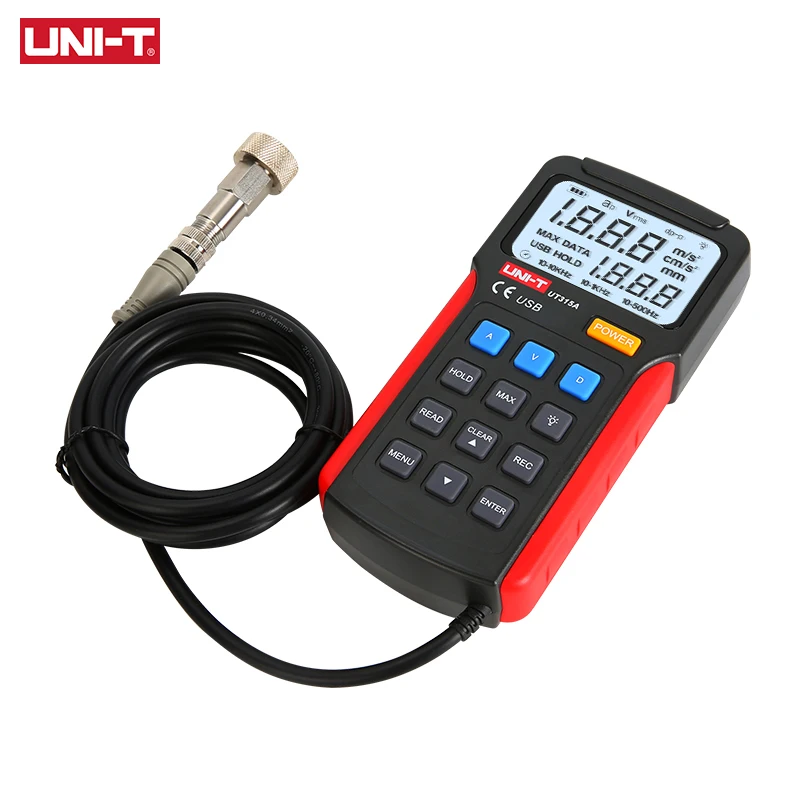 UNI-T UT315A цифровые тестеры вибрации ускорение вибрации измерение скорости смещения USB подключения ПК Мягкий