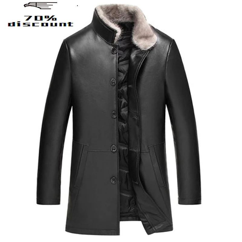 

Genuine Leather Jacket 2020 New Winter Real Sheepskin Jackets Male Pure Mink Fur Coat Outwear DM-202802 L2356