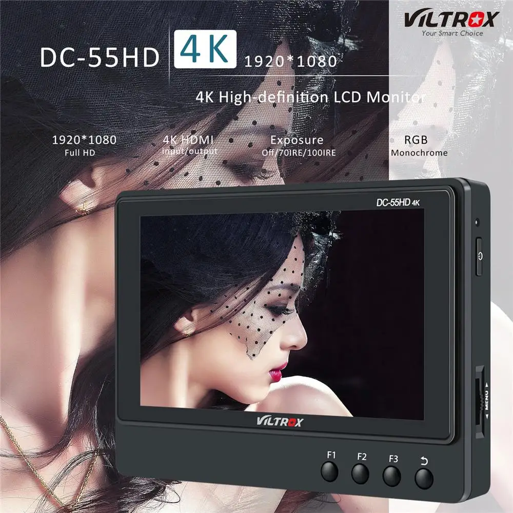 Viltrox DC-55HD 5,5 ''4 K 1920x1080 ips HD ЖК-камера видеомонитор Дисплей HDMI AV вход для Canon Nikon SONY DSLR BMPCC 5DIV