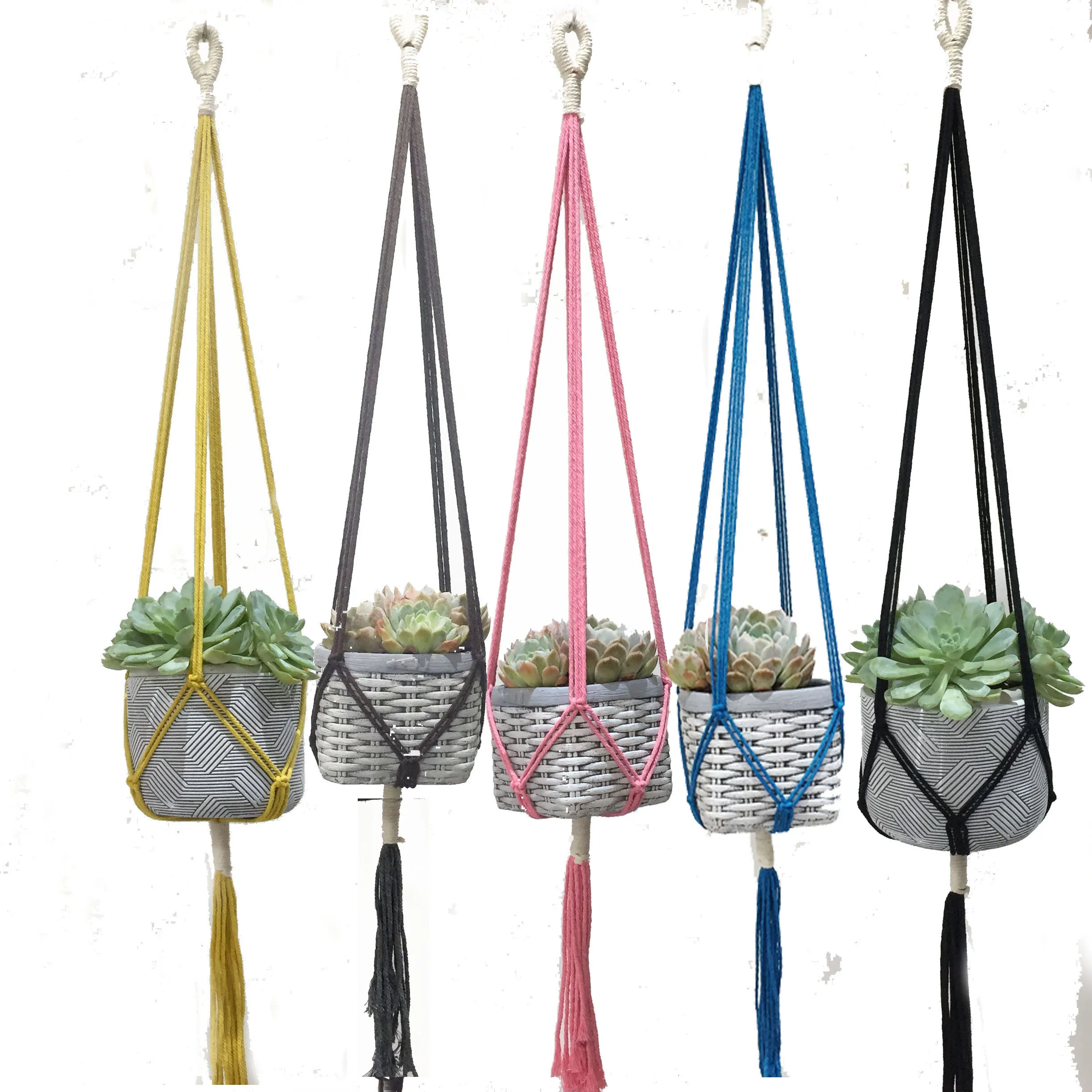 

New arrival colorful handmake plant hanger handmake flower hanger pot hanger plant hanger