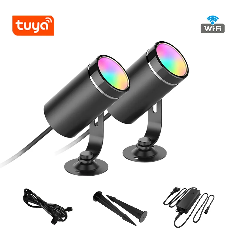 Tuya Outdoor Smart Rgb Landscape Light Kit Spotlights Ip67 Waterproof