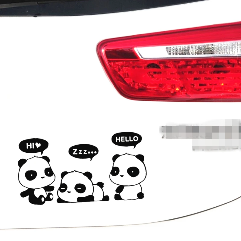 Adesivi Per Auto Panda Cartoon Cute Lovely Girl Funny Creative Decoration Decalcomanie Per Baule Parabrezza Auto Tuning Styling Vinyls D20