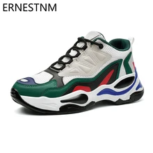 ERNESTNM/; женские кроссовки; Размер 10; модные кроссовки Basket Femme; Цвет зеленый; повседневная обувь для влюбленных; женская обувь для бега на платформе
