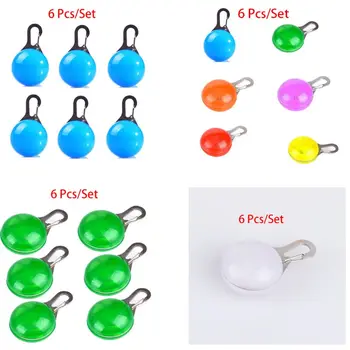 

6pcs/set Pet Collar Lights Pendant LED Flashlight Night Safety Luminous Keychain Bubble 3 Modes Outdoor Pets Waking Cat Dog Supp