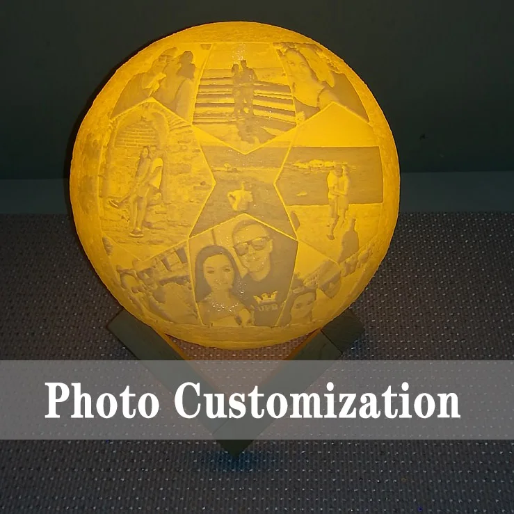 

Customized 2/16 Colors 3D Print LED Moon Light Touch Switch Night Lamp with 24 Keys Remote LED Home Decoration