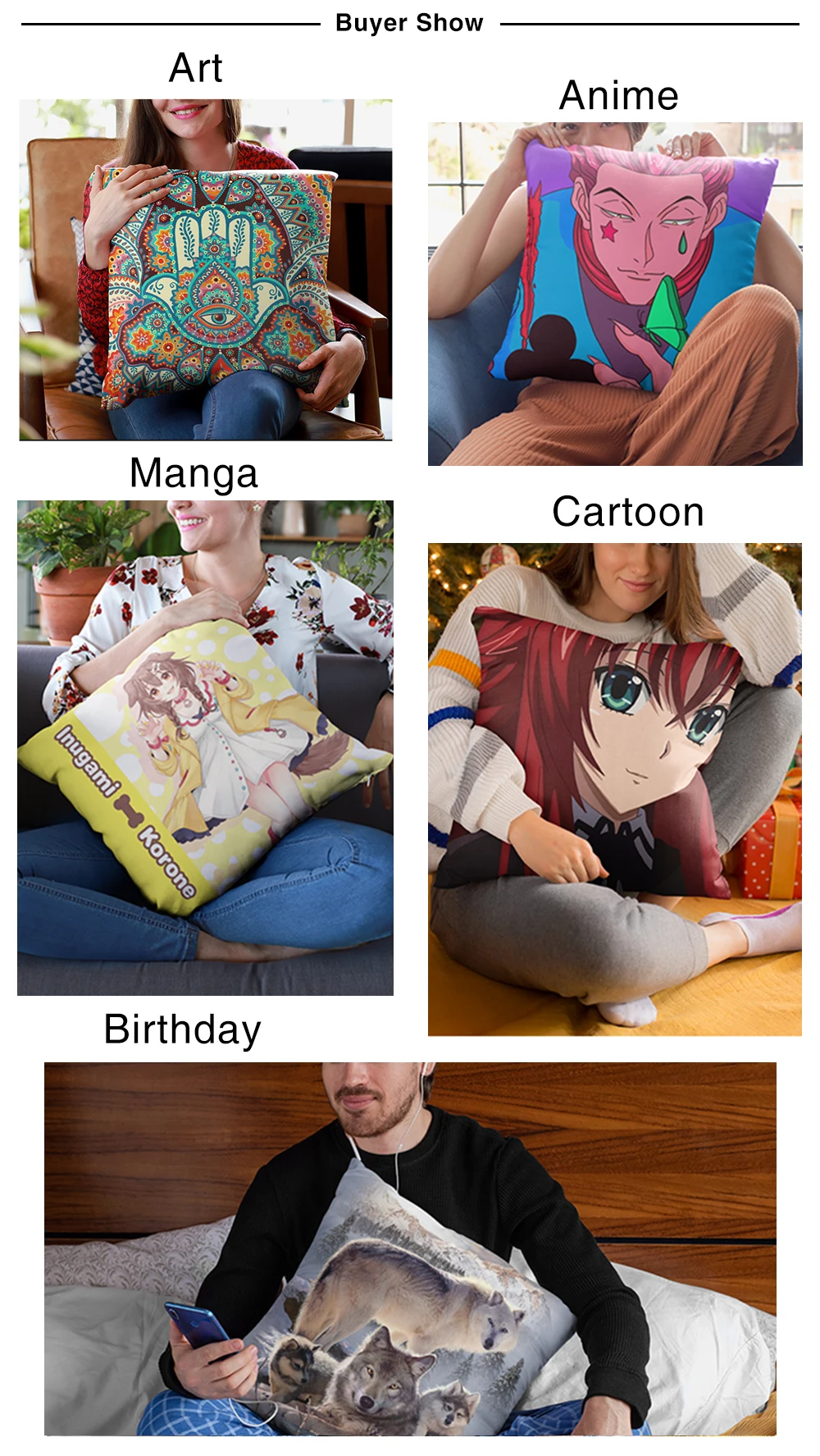 Anime Soft Plush HUNTER X HUNTER Printed Pillow Case for Home Sofa Car Decor Cute Girls Cushion Cover Throw Pillowcase