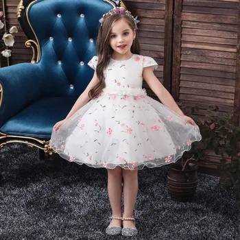 

2019 Autumn and Winter New Baby Dress Age Wash Dress Children Floral Skirts Short Sleeve Dress Dress