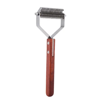 

New Double Side Dog Brush Pet Grooming Comb Deshedding Rake Comb Dematting Tool for Dogs Cats Horses 10/20 Blades Trimmer Tool