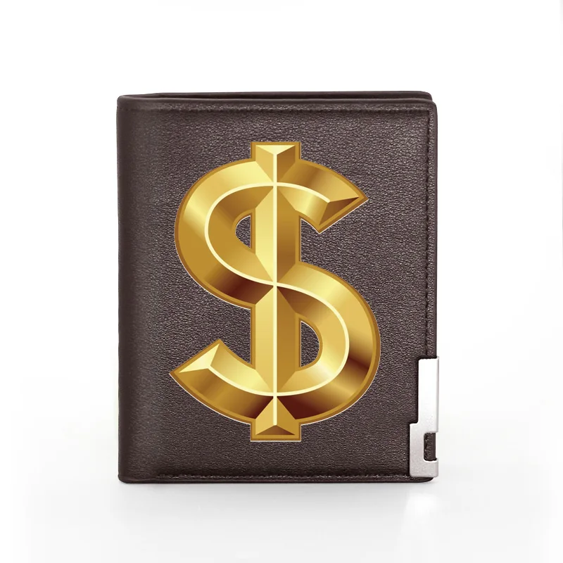 Men Wallet Leather Bitcoin Design Printing Billfold Slim Credit Card/ID Holders Inserts Money Bag Male Pocket Short Purses 