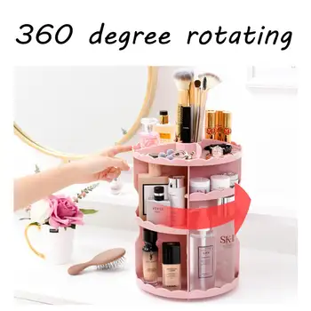 

New New 360 Degree Rotation Makeup Organizer Cosmetics Storage Box Fashion Spin Multi-function Detachable Makeup Beauty Organize