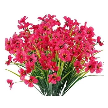 

Botique-12 Bundles Artificial Flowers Outdoor Fake Flowers No Fade Faux Plastic Plants Garden Porch Window Box Decorating