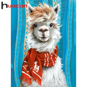 

Huacan Animal Diamond Painting Kits Alpaca Mosaic Decorations For Home Embroidery Wall Stickers Diamond Art