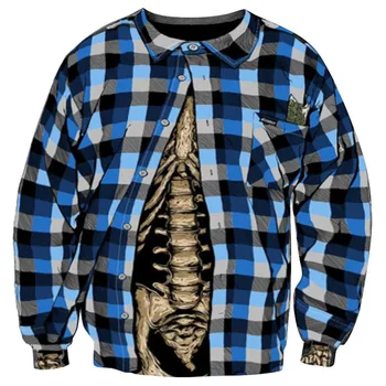 

Dropshipping Mens Casual Scary Halloween 3D Print Party Long Sleeve Top Blouse Casual Dress Women Korea style