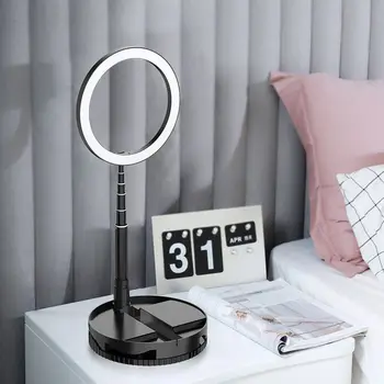 

10" Ring Light LED Dimmable for Selfie Ring Lamp with USB Plug Phone Stand with Telescopic Base Portable Light for Live Makeup