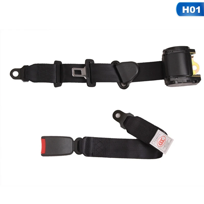 Adjustable Black Automatic Shrink Three-Point Fixed Shoulder Adjustable Safety Seat Belt