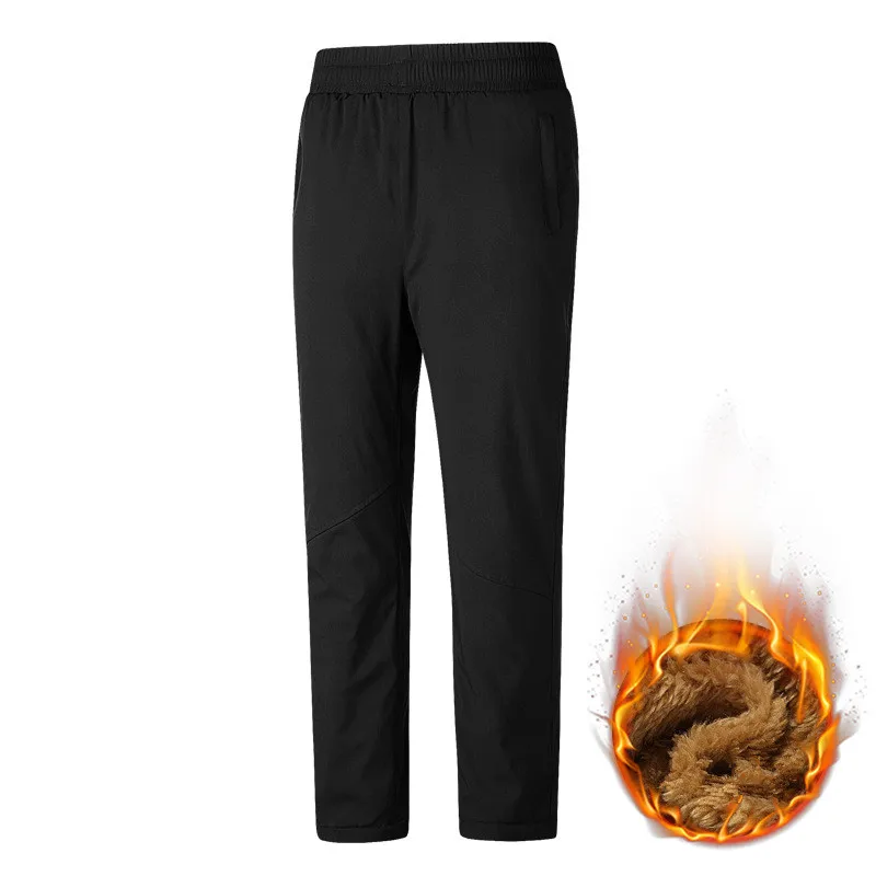 

Men's Warm Winter Thicken Business&Casual Pants Plus velvet Trousers Waterproof Loose Sweatpants Men Wicking Straight pants