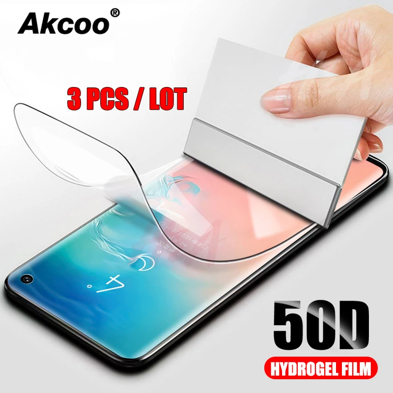 Комплект из 3 предметов 50D гидрогель мягкий Экран пленка для samsung A10 20e 30 40s 50 60 70 A5 A8 протектор экрана для samsung M10 2 30