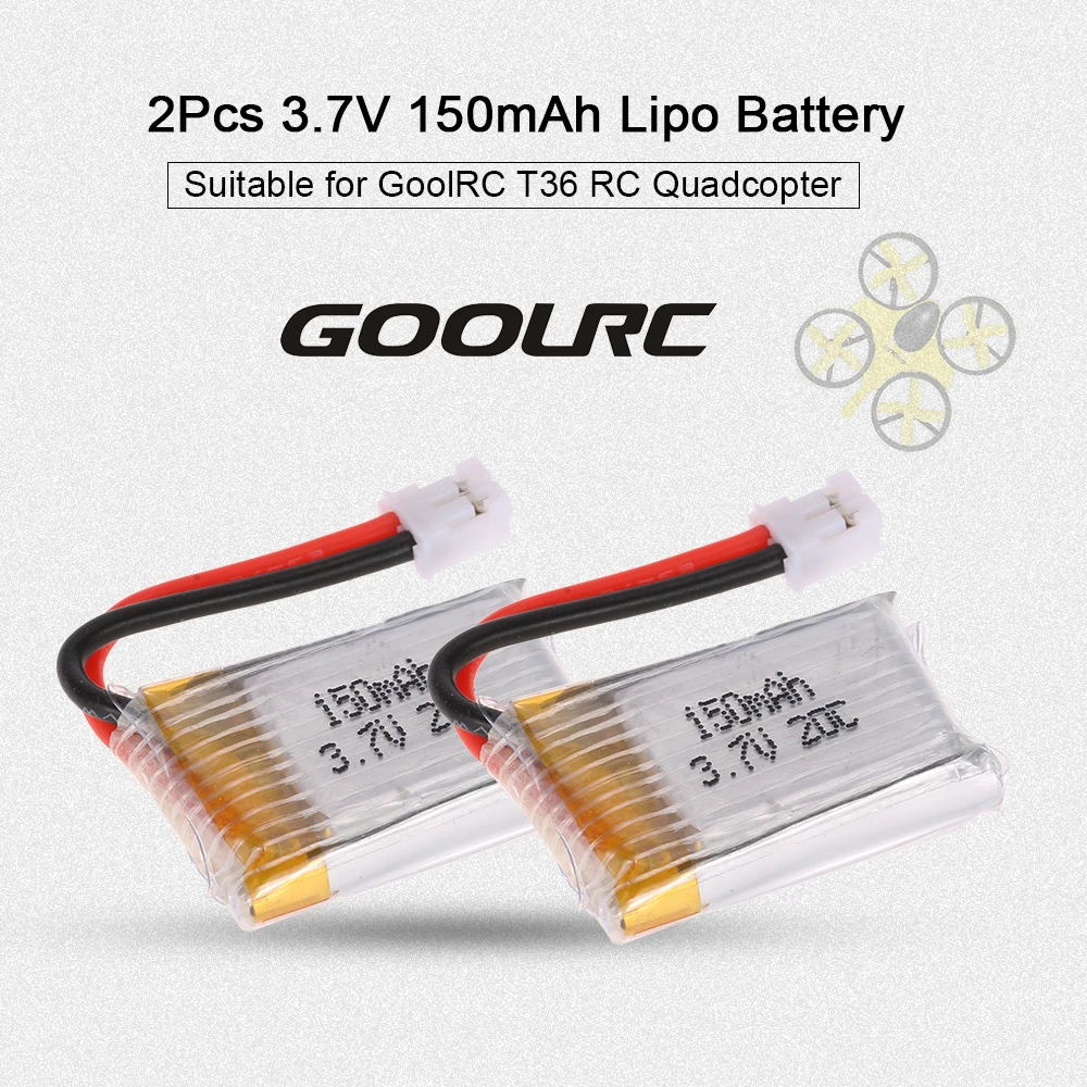 2 шт. GoolRC T36 3 7 в 150 мАч Lipo батарея запчасть для NH-010 H36 Дрон Квадрокоптер | Игрушки и