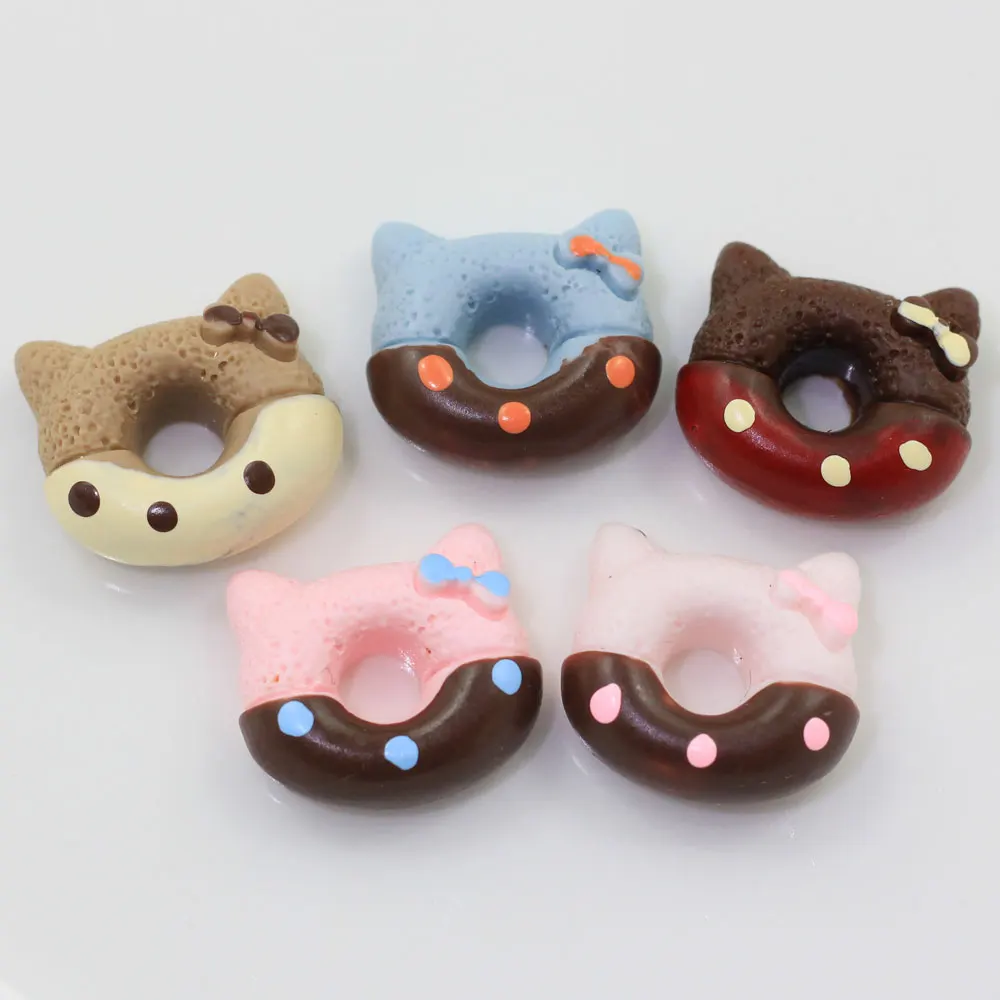

15*16MM Flat Back Resin Cabochon Kawaii Donut Chocolate Food Cake DIY Flatback Scrapbooking Embellishment Decoration