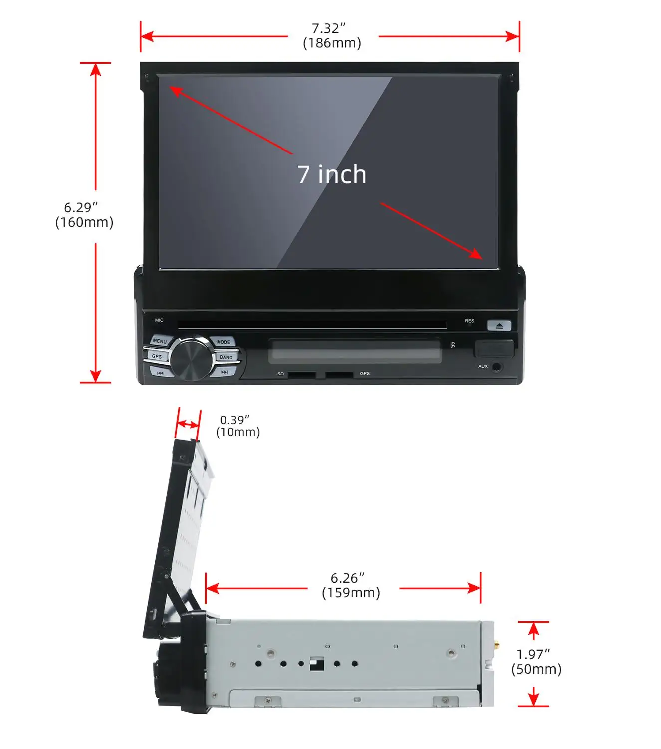 Автомагнитола стерео аудио радио Android 10 Bluetooth 1DIN 7 &quotHD выдвижной сенсорный экран