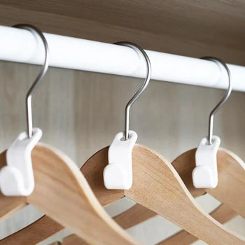 

6/12/24Pcs Clothes Hanger Hook Folding Storage Clothes Wardrobe Hanging Hanger Connection Hook Space Saving Connector