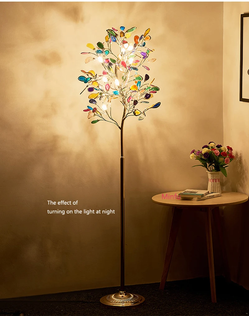 Нордическая Светодиодная настольная лампа для гостиной, креативная Агатовая ветка для дерева, лампа для спальни, вертикальная настольная лампа, вилла, декорация зала для отеля