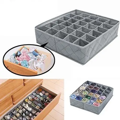 

30 Cells Container Boxs Foldable Non-woven Fabric Underwear Socks Drawer Organizer Storage Box Home Storage 34*32*10cm