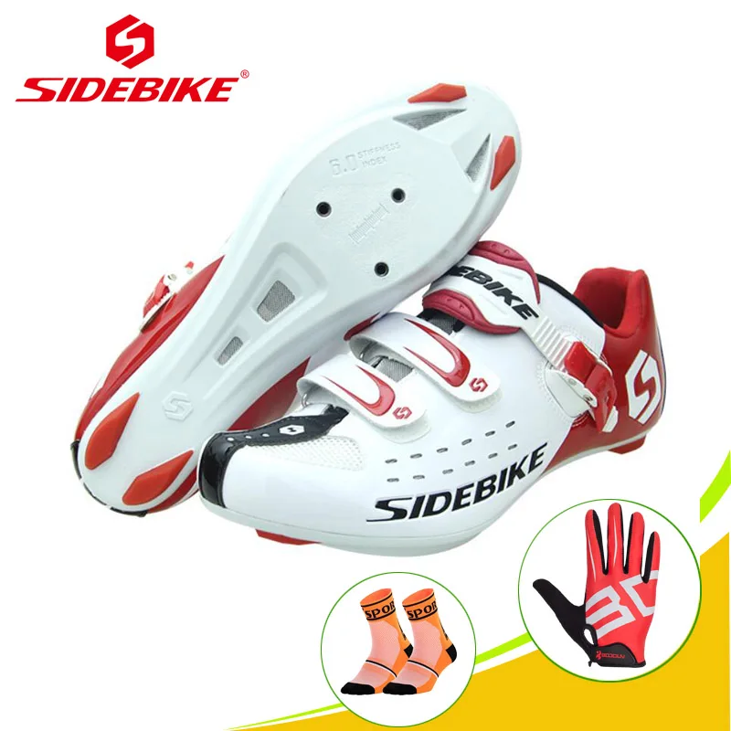 Sidebike/Мужская обувь для велоспорта; обувь для шоссейного велосипеда; обувь для езды на велосипеде; sapatilha ciclismo; обувь для езды на велосипеде; самоблокирующиеся дорожные кроссовки - Цвет: SD001 white