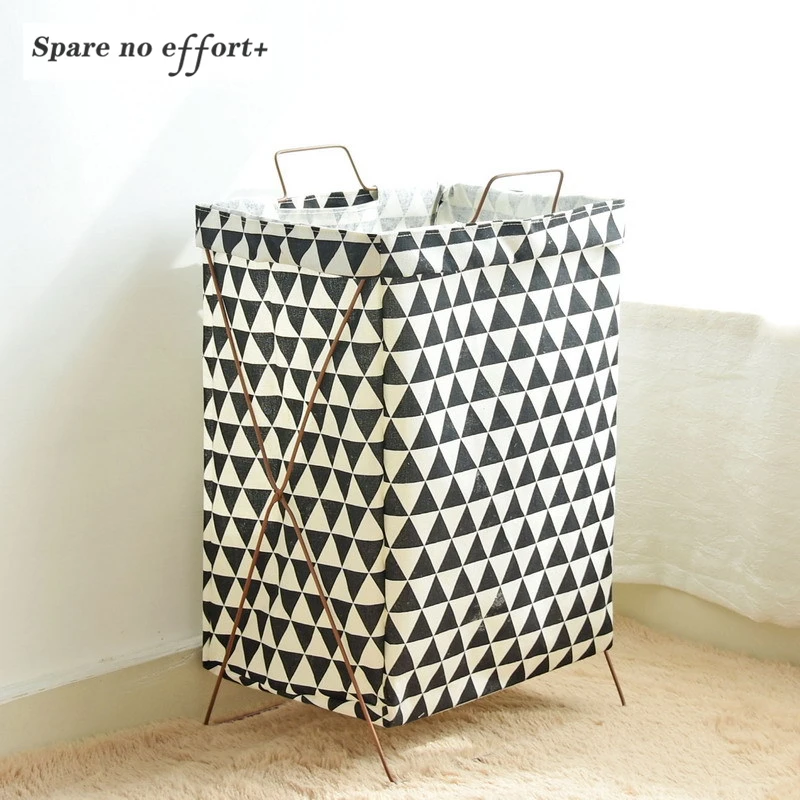 Baratos Decoración de lujo para el hogar, plegable, baño, ropa sucia, almacenamiento de ropa, cubos, caja, bolsa, niños, juguete, cesta de almacenamiento de lino de algodón