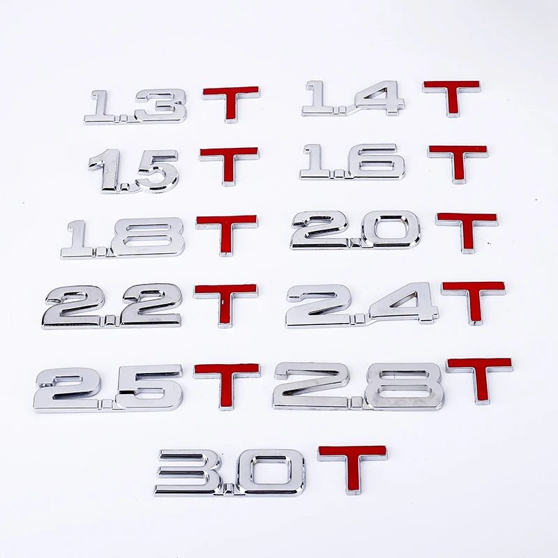

Car Displacement Universal 3D Metal 2.0T 2.5T 2.8T 3.0T Logo Sticker Emblem Badge Decals For KIA Opel Chrysler Chery Renault