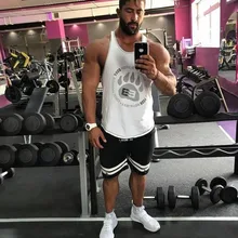 Мужская спортивная одежда для фитнеса, мужской жилет, хлопок, мужской жилет в форме буквы I