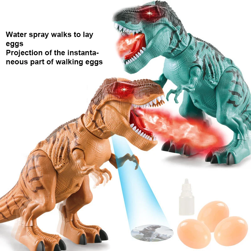 Dinosaurio de juguete con Control remoto para niños, Tiranosaurio Rex, con proyección de pulverización de huevo, 2021