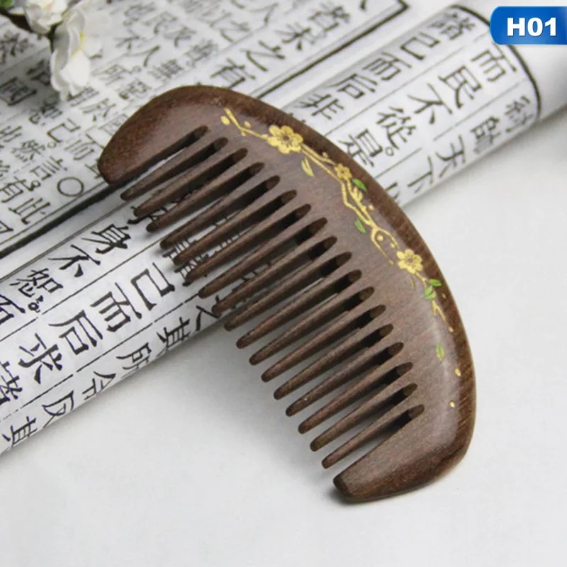 Новая мода ручной работы, деревянные гребни с круглой ручкой для волос из натурального сандалового дерева