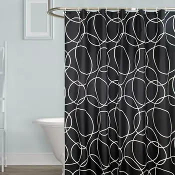 

35 Waterproof Bath Curtains Bathroom Circles Endless Shower Curtain Bathtub Cover Extra Large Wide 12 Hooks rideau de douche