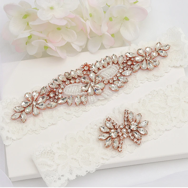 XL Rose Gold XXL XL Свадебная подвязка жемчуг со стразами нога кольцо из розового золота сексуальные подвязки серебряное кольцо на бедро аксессуары для невесты свадебные украшения m233 - Цвет: XL Rose Gold