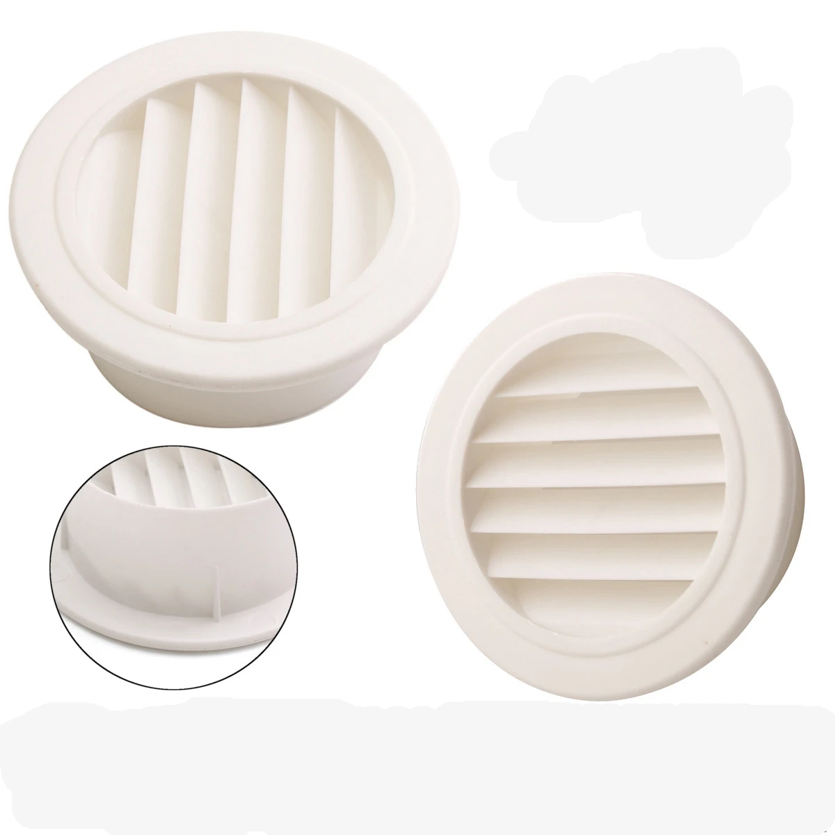 

Round Air Vent ABS Louver Grille Cover PP Ventilation Grille Air Grille 100mm Heating Cooling & Vents