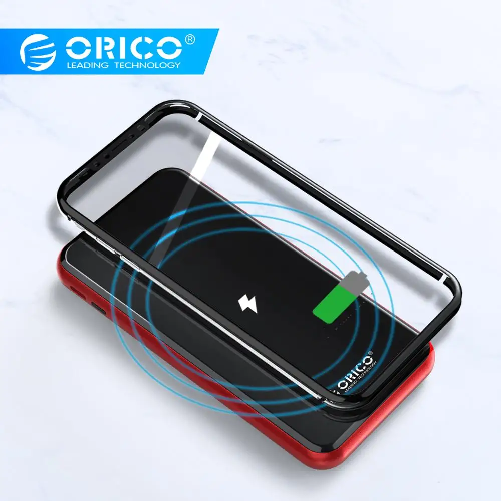 

ORICO 8000mAh QI Wireless Power Bank For iphone Samsung External Battery Bank Dual USD Wireless Charging Type C