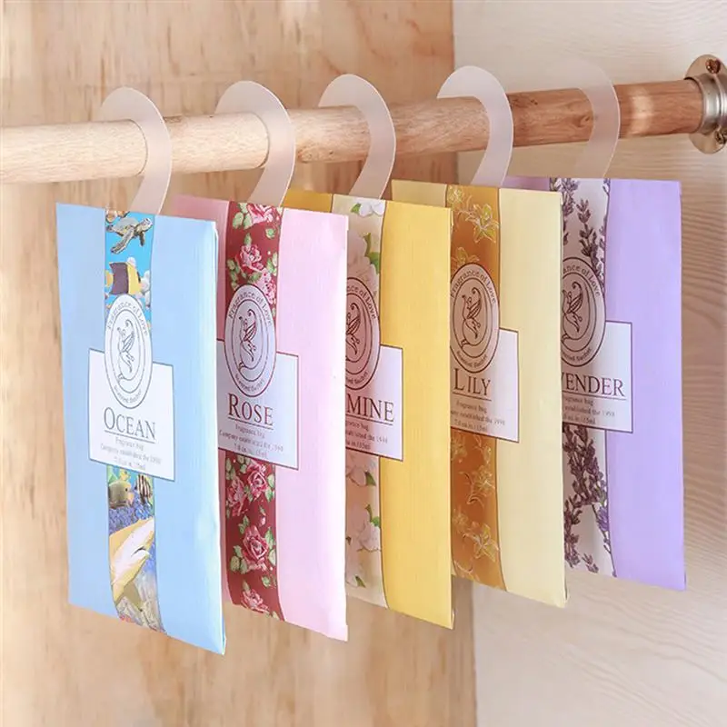 5Pcs Lavender Sachet Bag With Hook Sachets Bags Portable Perfume Air Freshener Spice Home Fragrance For Car Cabinet | - Цена: 180,85 - 217,47 руб. / lot