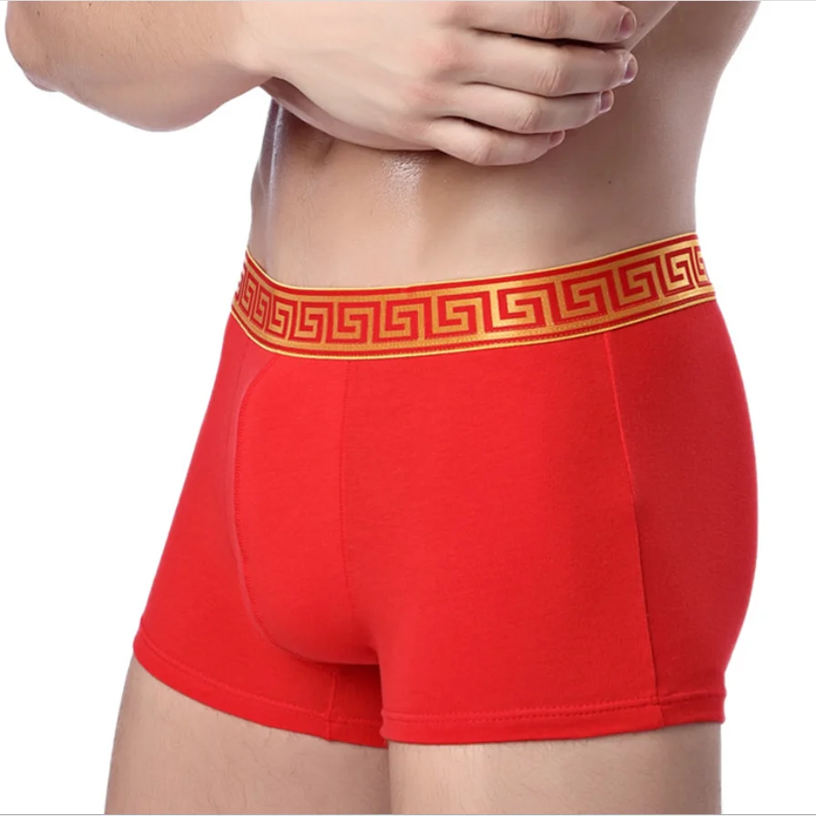 Men's Underwear Cotton Wedding Red Boxer For Men