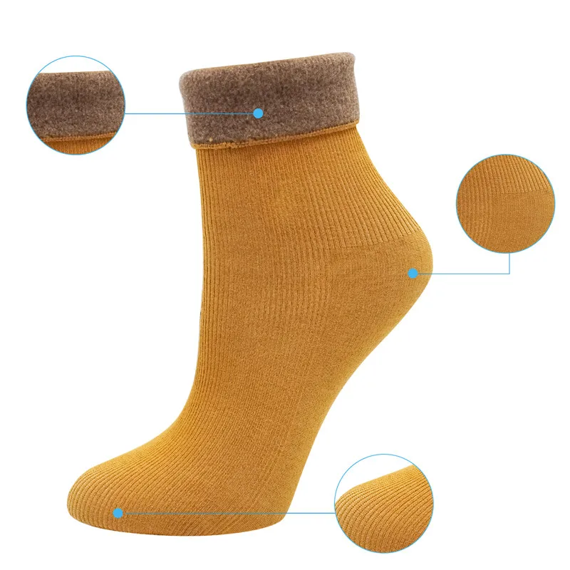 10 Color Wram Socks Women Anti-cashmere Thicken Solid Sox Casual Soft Cozy Sleeping Snow Female Socks Winter