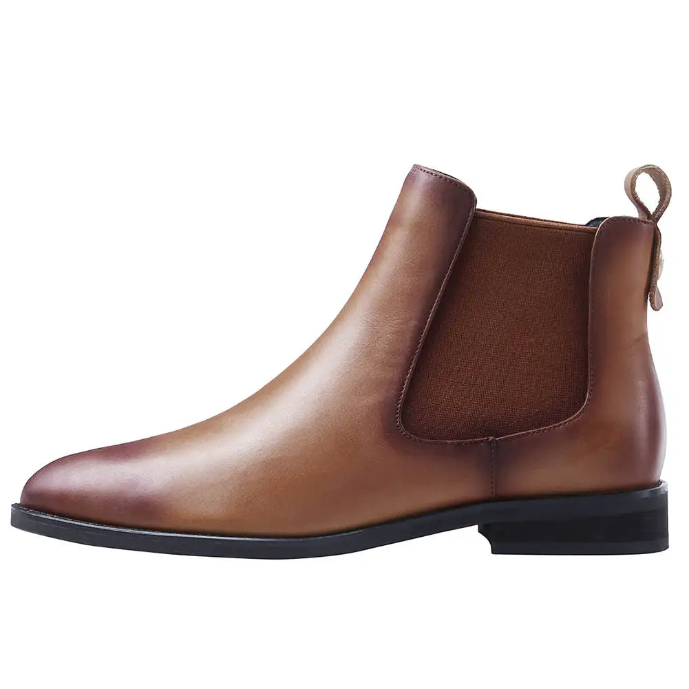 BONJOMARISA 33-44 Fashion mixed-color Booties Ladies Genuine Leather Ankle Chelsea Boots Women Elegant Low Heel Shoes Woman