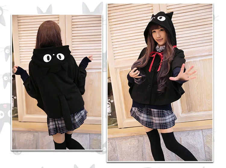 Manzong Kiki's COS черная кошка Gigi Kiki Похожие продукты шерстяная ткань плащ второй элемент Аниме мантия пальто
