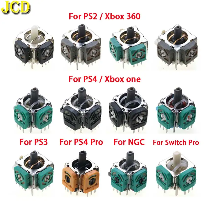 

JCD 2PCS For Xbox one 360 3D Analog Joystick Grip Stick Sensor Module Potentiometer For PS5 PS2 PS3 PS4 Pro Controller Gamepad